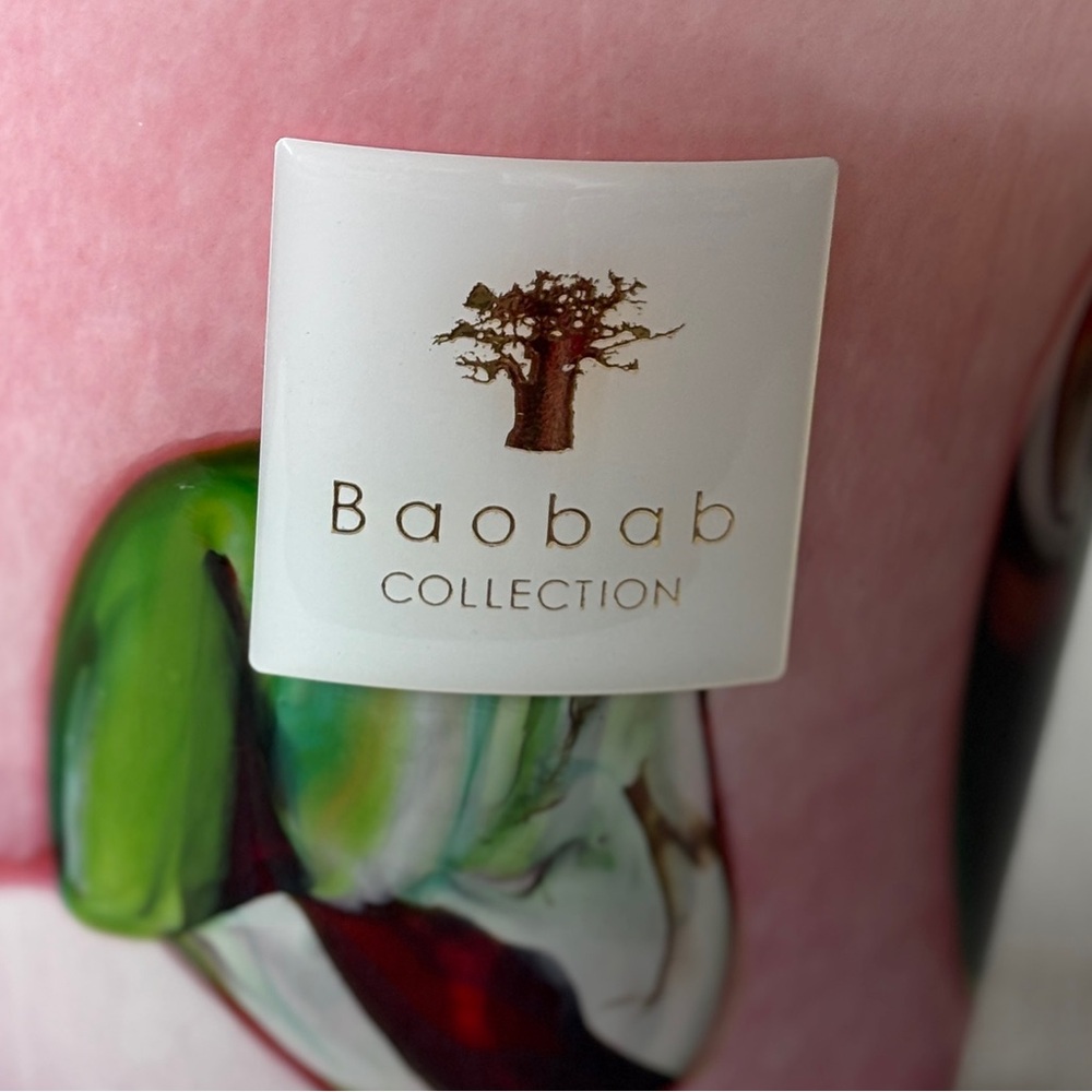 Baobab Jukurrpa Oceania Scented Candle 16 Max 6.25” Pink Hand Blown Glass 4 Wick - Picture 3 of 5